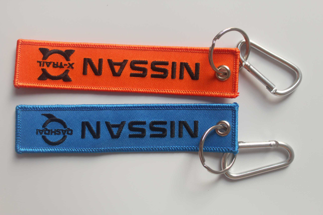 Factory Customized Factory Price Embroidery Keychain with Embroidered Car Logo for Gift